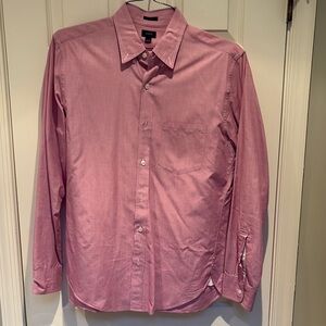 J. Crew Red/Pink Dress Shirt Classic Button-Down Slim Fit Medium